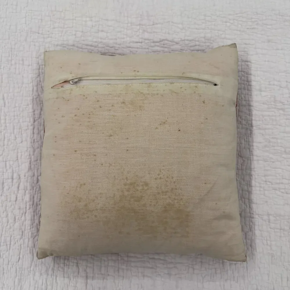 Vintage Handmade Quilted Patchwork Design Throw Pillow 14x14